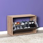 Hanah Home SHC-110-TA-1 Zapatero con diseño elegante en Nogal Claro y Antracita, 60x42x30 cm